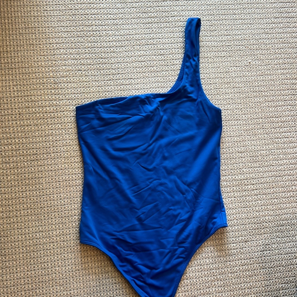 Aritzia Blue Off Shoulder Bodysuit